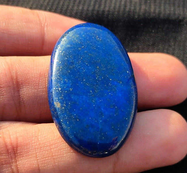 Lapis Lazuli Natural Blue Oval Flat Back 31x22mm Cabochon, Royal Blue Lapis Lazuli Gemstone For DIY Jewelry Making -1 Piece