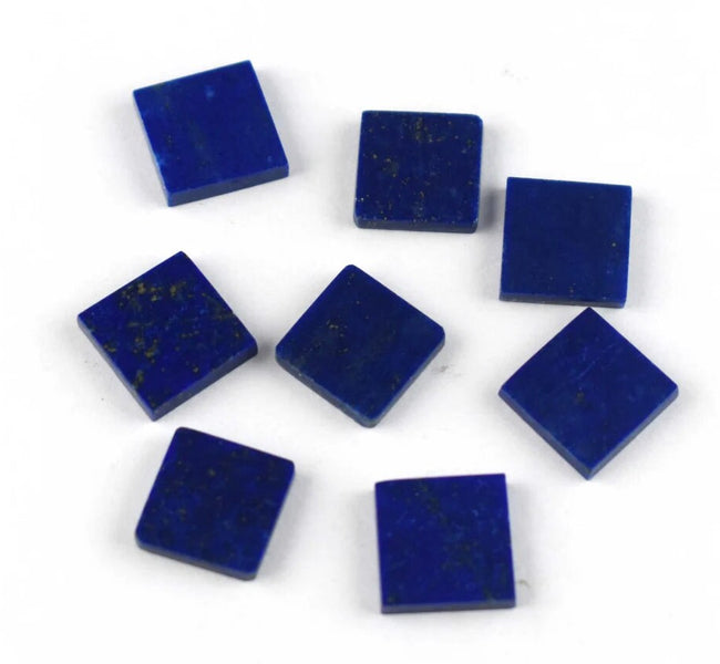 5 pcs Set Flat Natural Blue Lapis Lazuli Square Shape Flat Gemstone For DIY Jewelry Making All Sizes Available, Septemer Birthstone