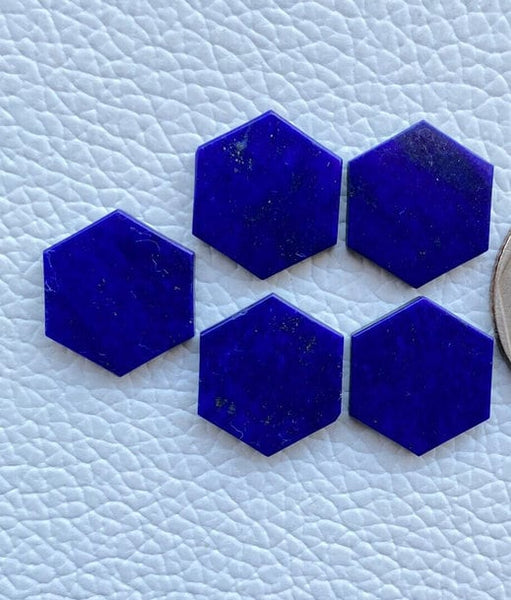 1 pc Set Flat Natural Blue Lapis Lazuli Hexagon Shape Flat Gemstone For DIY Jewelry Making All Sizes Available, September Birthstone, Gift