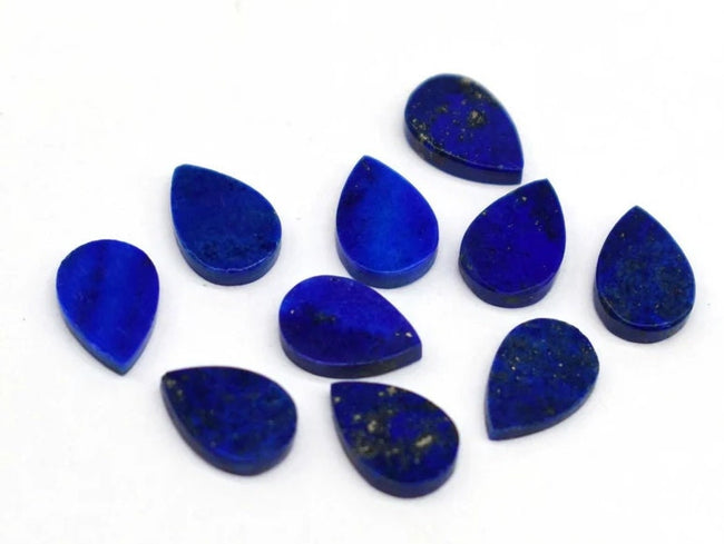 5 Pcs Flat Natural Blue Lapis Lazuli Pear Shape Flat Gemstone, Blue Lapis Lazuli Pear Shape Flat All Sizes Available, September Birthstone