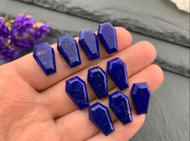 2 Pcs Natural Blue Lapis Lazuli Coffin Shape Cabochon Gemstone, Blue Lapis Lazuli Coffin Shape Cabochon All Sizes Available