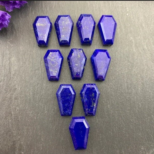 2 Pcs Natural Blue Lapis Lazuli Coffin Shape Cabochon Gemstone, Blue Lapis Lazuli Coffin Shape Cabochon All Sizes Available