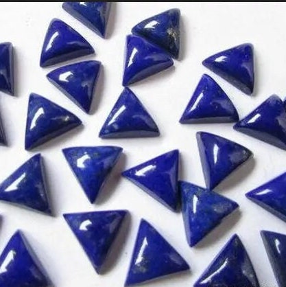 Natural Lapis Lazuli Triangle Calibrated Cabochons For Jewelry Making, Blue Lapis Triangle Cabochon All Size Available, 2 Pcs