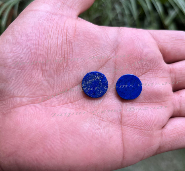 5 Pcs, Natural Lapis Lazuli Round Flat Calibrated Cabochons For Jewelry Making, Blue Lapis Flat Disc Cabochon All Size Available,Easter gift