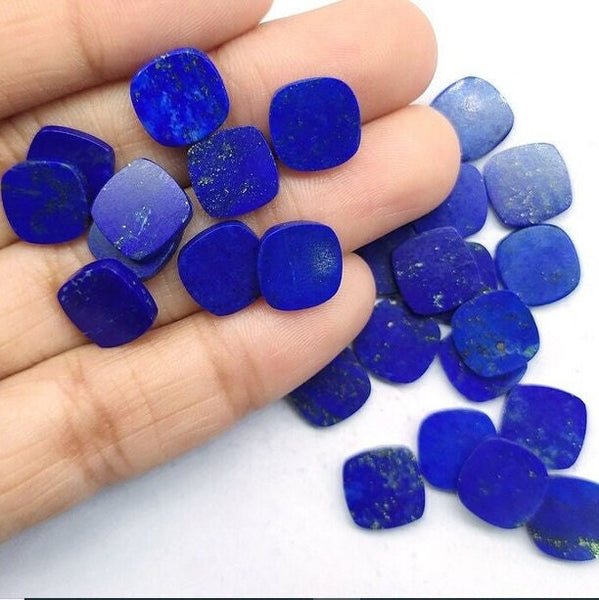 1 Pc Flat Natural Blue Lapis Lazuli Cushion Shape Gemstone, September Birthstone, Lapis lazuli for DIY Jewelry Making All Sizes, Gift