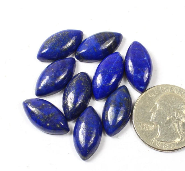 2 Pcs Natural Lapis Lazuli Marquise Cabochon Gemstone For Jewelry Making, Natural Lapis Lazuli Pendant, Earring Making Beads, Afghani lapis
