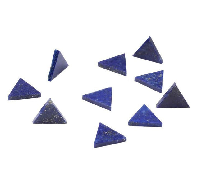 2 Pcs Natural Lapis Lazuli Triangle Flat Calibrated Cabochons for Jewelry Making, Blue Lapis Flat Triangle Cabochon All Size Available