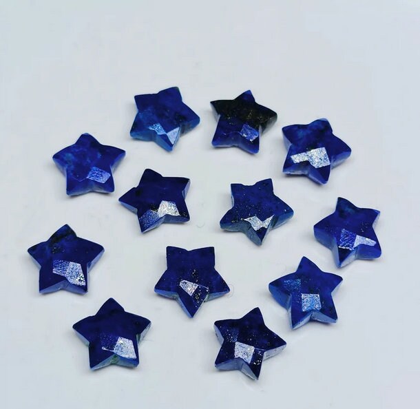 2 Pcs Natural Lapis Lazuli Briolette Star Shape Gemstone for Jewelry Making, Afghani Blue Lapis Lazuli All Sizes Avl, Birthstone Jewelry