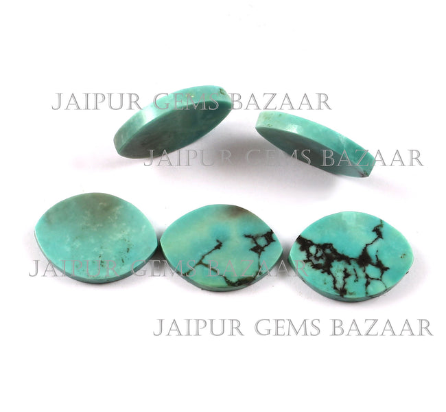 2 Pcs Natural Turquoise Marquise Shape Flat Cabochons Gemstone For Jewelry, Natural Turquoise Pendant, Rings Making, December Birthstone