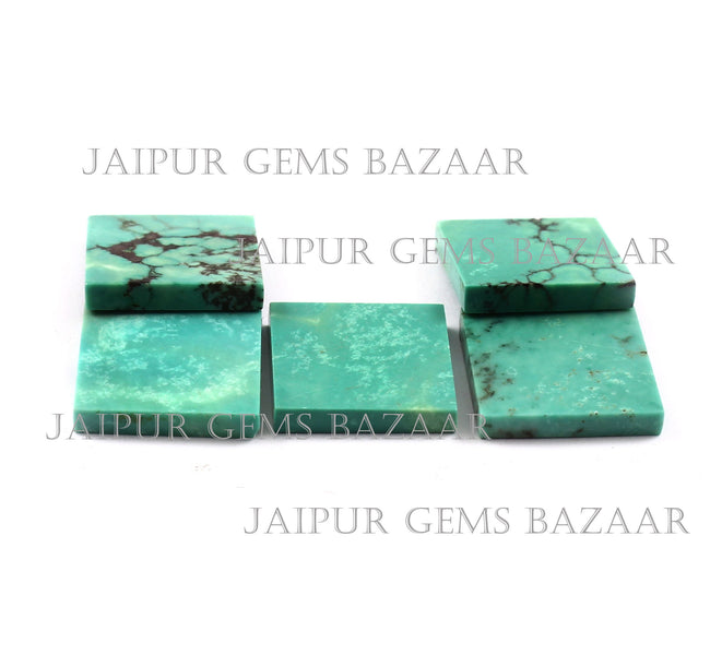 2 Pcs Natural Turquoise Square Shape Flat Cabochon Gemstone, Both Side Flat Turquoise Gemstone for Jewelry Making, December Birthstone,Gift