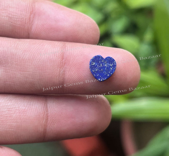1 pc Set Flat Natural Blue Lapis Lazuli Heart Shape Gemstone, Blue Lapis Lazuli Heart Shape Flat All Sizes Available, September Birthstone
