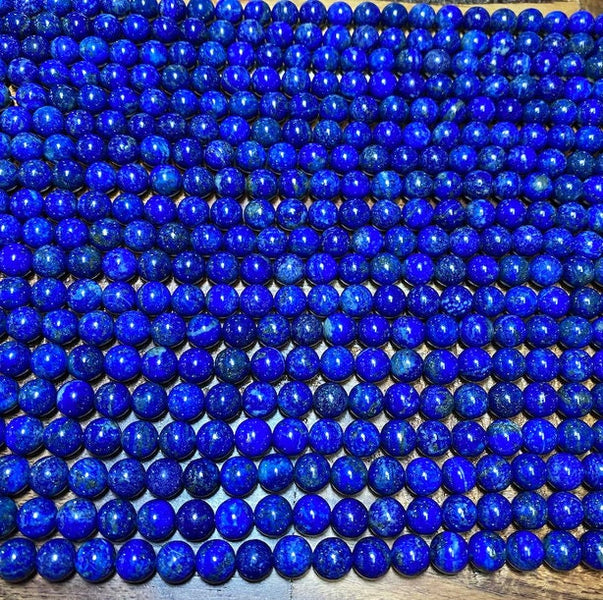 Natural Lapis Lazuli Round Smooth Beads Gemstone for Jewelry like Bracelet, Necklace, 3mm to 8mm Lapis Lazuli Gemstone 1 Strand 15"