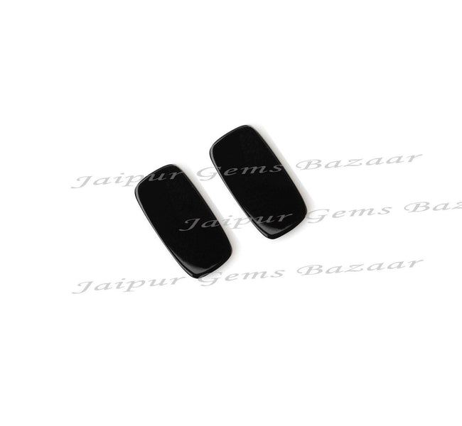 1 Pc Black Onyx Flat Rounded Rectangle Shape Cabochons Gemstone For Jewelry, Black Onyx Earrings Pendant Making, All Sizes Available, Gift